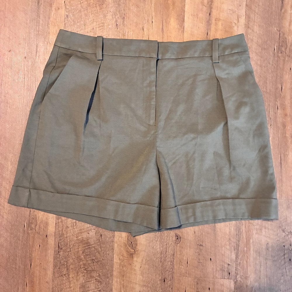 Tina Turk Ballard Loose Fit Shorts in Sage Green.